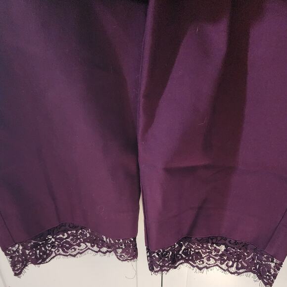 Lane Bryant THE ALLIE Purple Cropped Capri Lace Trim Plus Size 22 - Picture 3 of 6